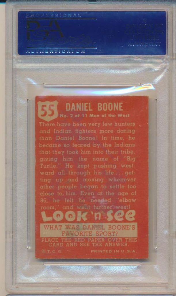 1952 LOOK 'N SEE #55 DANIEL BOONE PSA 5 EX   #*