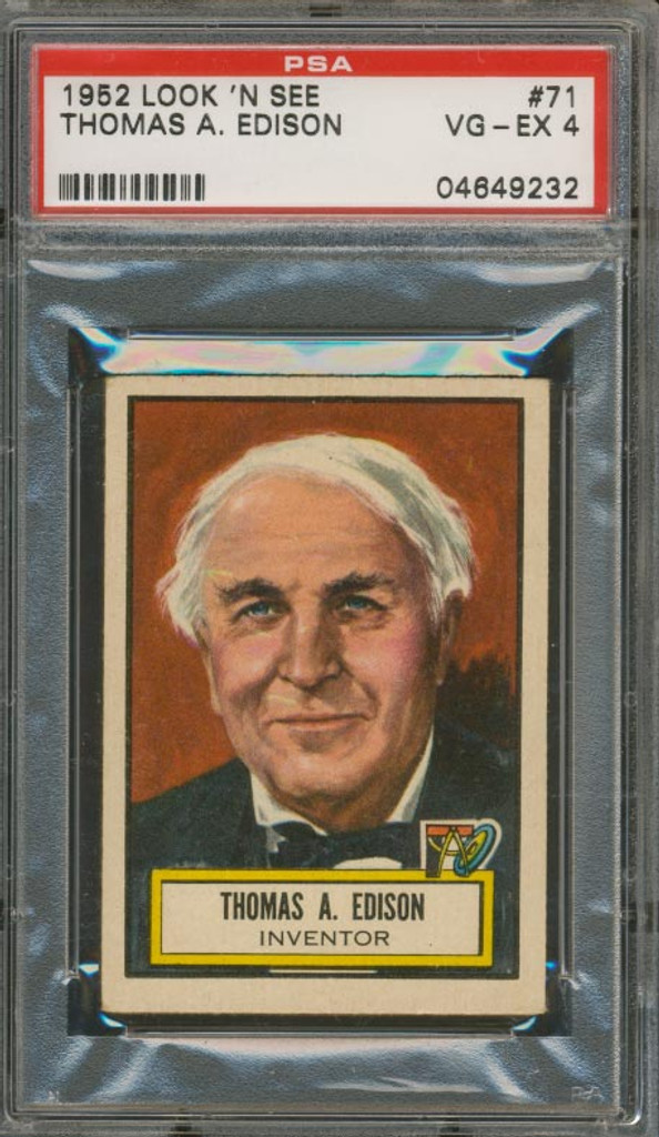 1952 LOOK 'N SEE #71 THOMAS A. EDISON PSA 4 VG-EX   #*sku30525