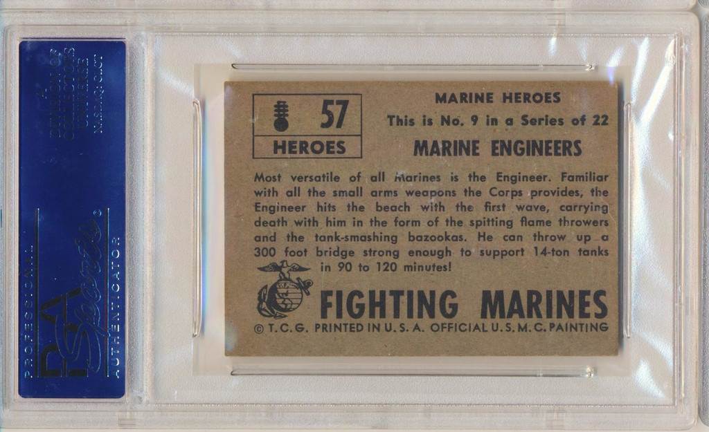 1953 FIGHTING MARINES #57 MARINE ENGINEERS ... PSA 5 EX   #*#