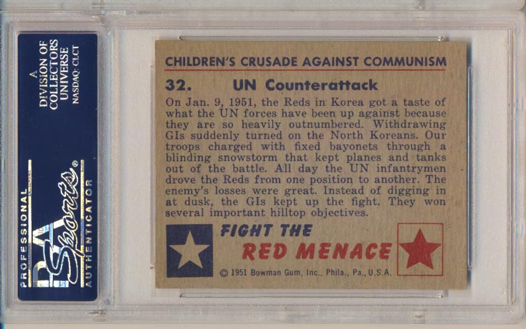 1951 RED MENACE #32 UN COUNTERATTACK  PSA 5 EX GREY BACK  #*