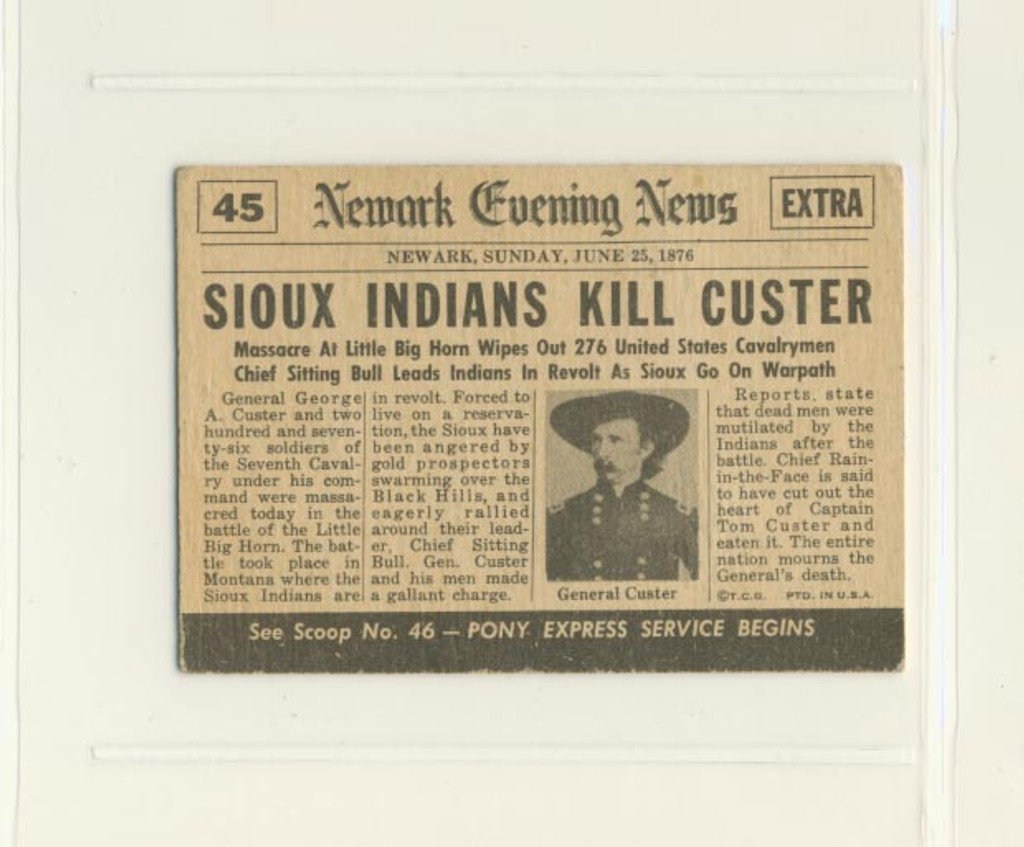 1954 Topps Scoops #45 Custer's Last Stand Ex-Mt  #*