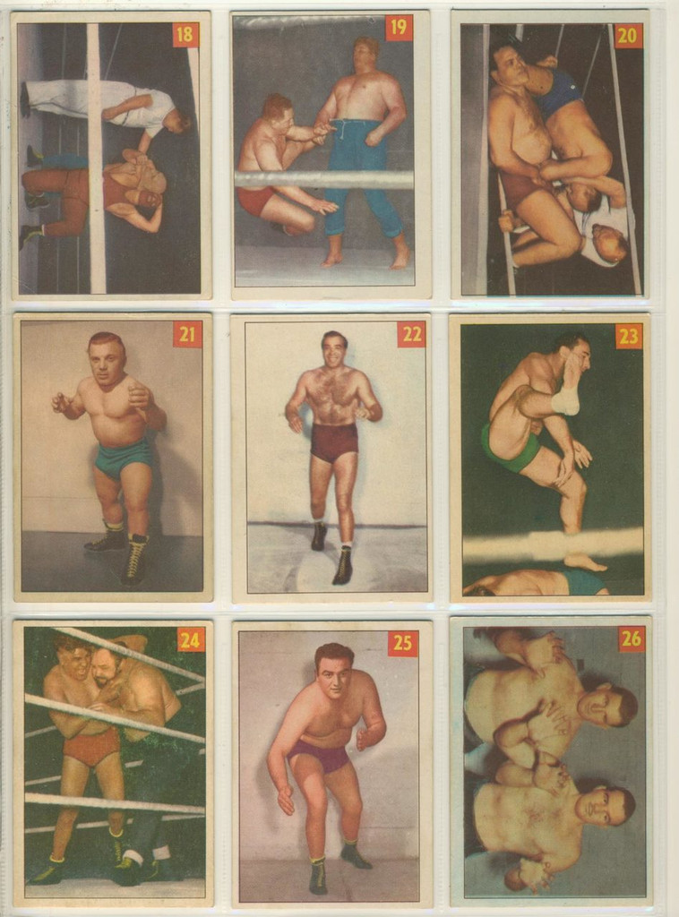 1954-55 Parthurst Wrestling Set 75 With 6 Lucky Premium Cards Total 81 Cards  #*