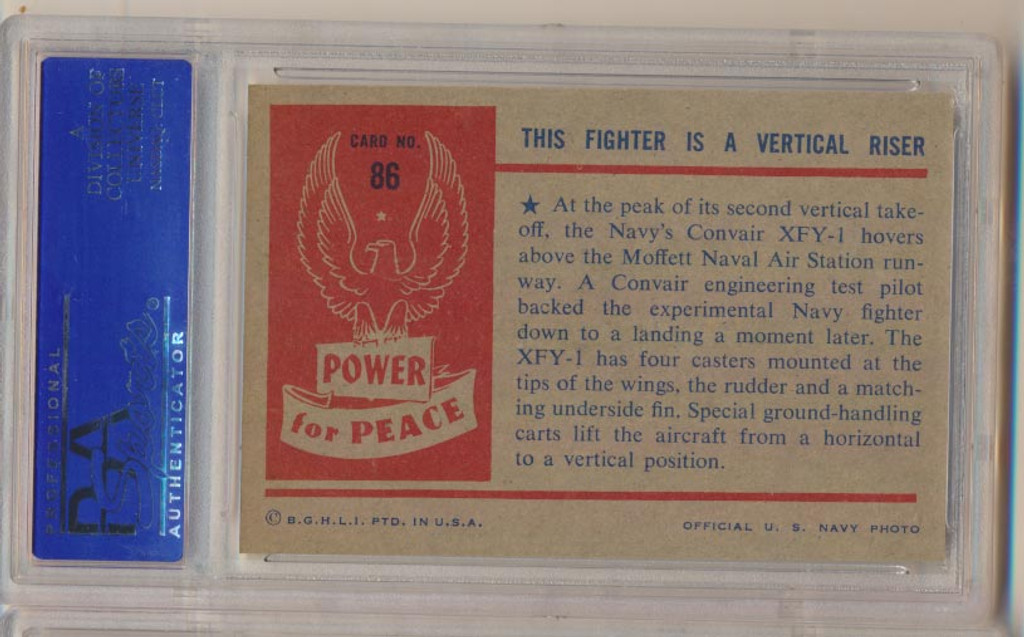 1954 Power For Peace #86 This Fighter is A... PSA 8 NM-MT  #*#