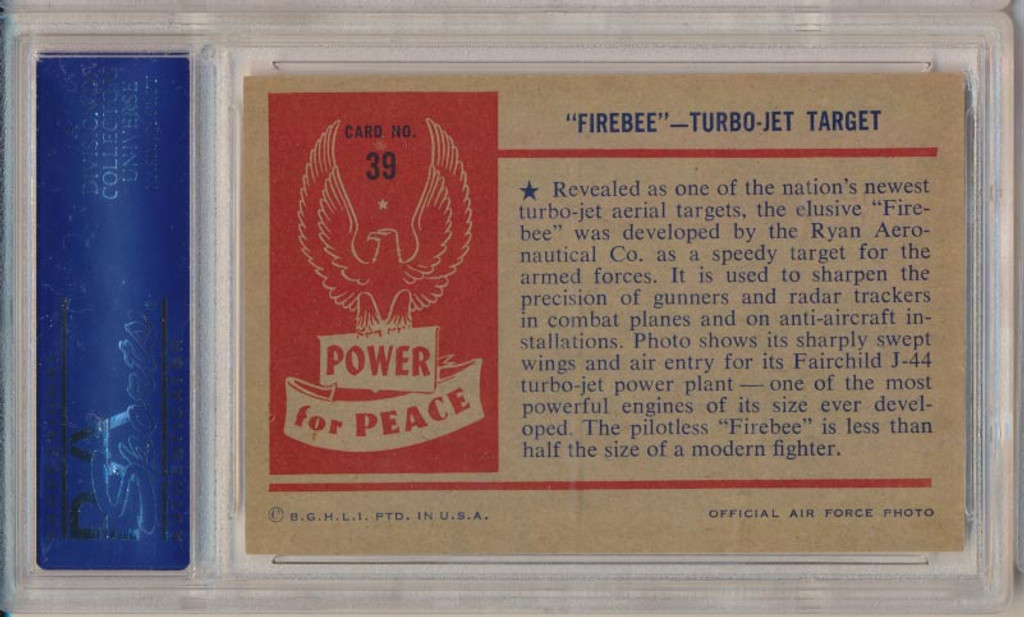 1954 Power For Peace #39 "Firebee" PSA 7 NM   #*