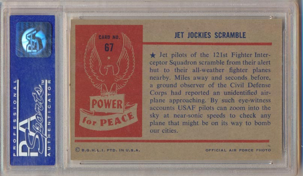 1954 Power For Peace #67 Jet Jockies Scramble PSA 8 NM-MT  #*