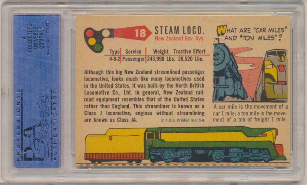 1955 Rails & Sails #18 Steam Loco PSA 7 NM  #*
