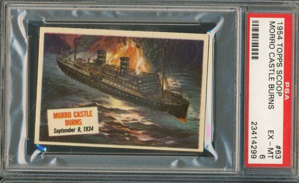 1954 Scoops #63 Morro Castle Burns PSA 6 EX-MT  #*