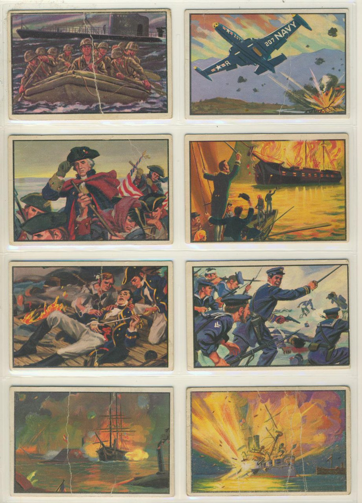 1954 Bowman U.S. Naval Victories Set (48) #3 Set Low Grade   #*