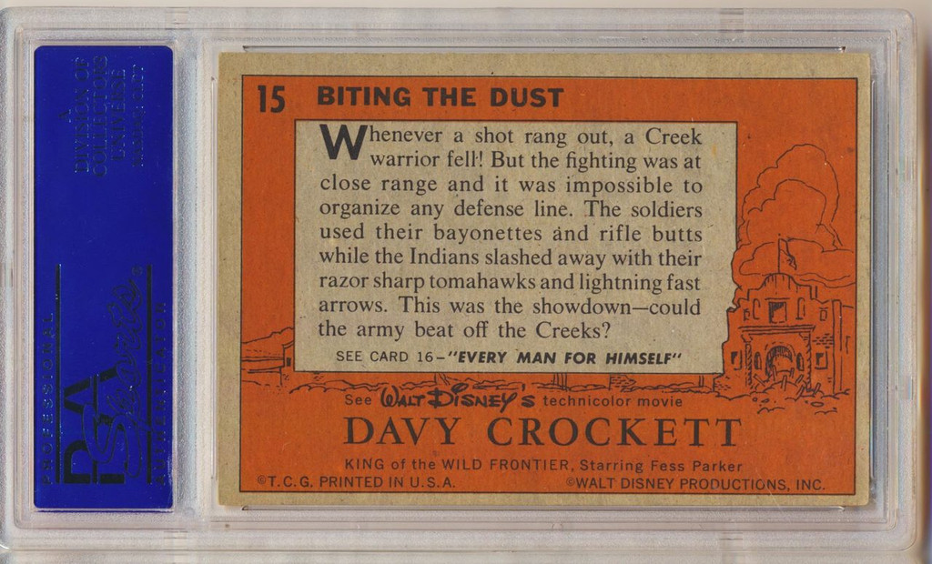 1956 Davy Crockett (Orange) #15  Biting The Dust  PSA 5 EX  #*