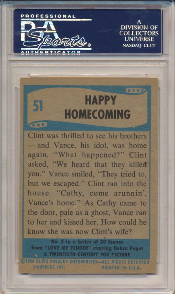 1956 Elvis #51 Happy Homecoming  PSA 7  NM  #*