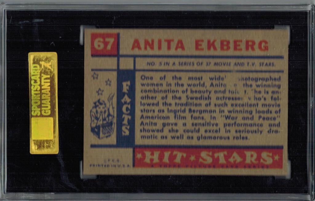 1957 Hit Stars  #67  Anita Ekberg SGC  50  VG / EX  4   #*