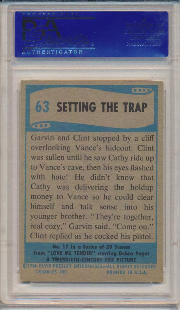 1956 Elvis #63 Setting The Trap  PSA 7  NM   #*