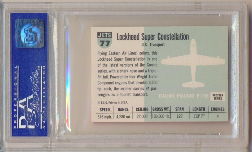 1956 Jets #77 Super Constellation PSA 8 NM-MT  #*sku2572