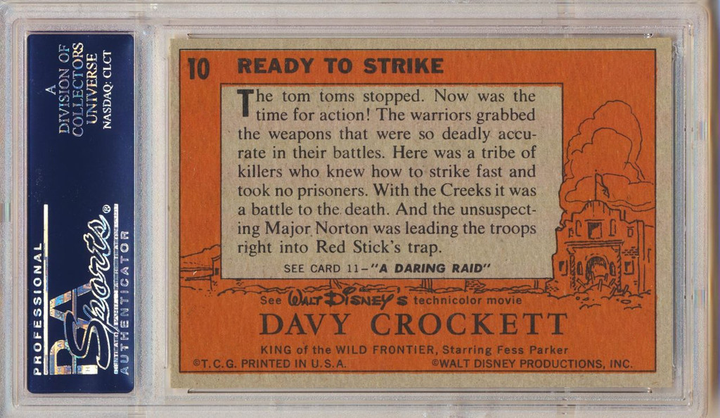 1956  Davy Crockett (Orange) #10  Ready To Strike  PSA 7 NM  #*