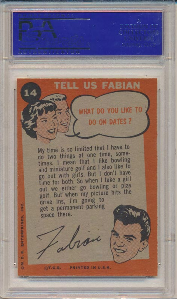 1959 Fabian #14 The Tiger Boy PSA 8 NM-MT  #**