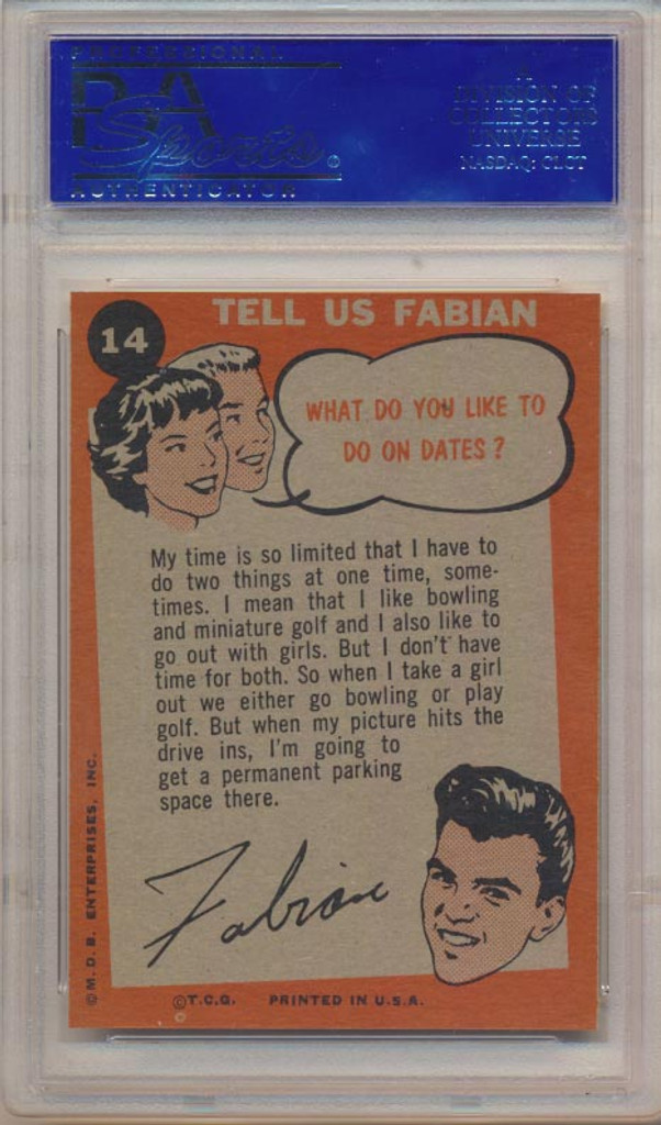 1959 Fabian #14 The Tiger Boy PSA 8 NM-MT  #**#