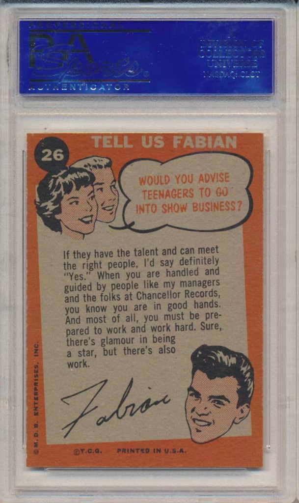 1959 Fabian #26 Recording Session PSA 9 MINT  #*#*