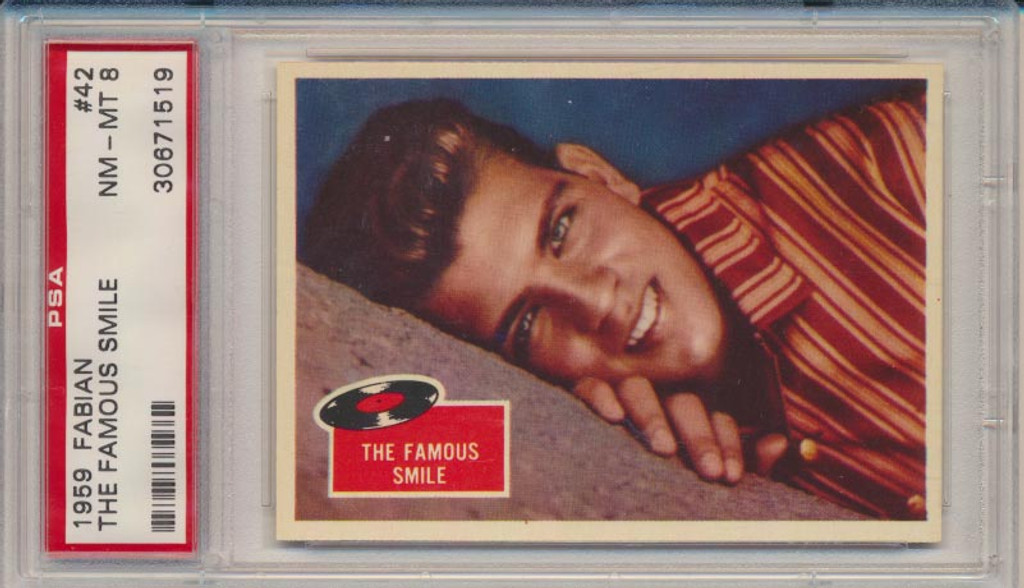 1959 Fabian #42 The Famous Smile PSA 8 NM-MT  #*#