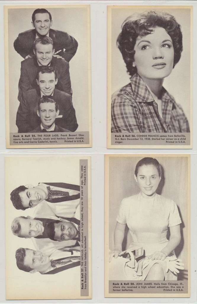 1959 Nu-Cards Rock and Roll Stars  Set of 64 Cards  #*sku37631