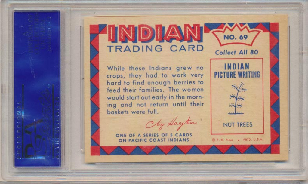 1959 INDIAN'S #69 CALIFORNIA INDIAN...  PSA 7 NM   #*