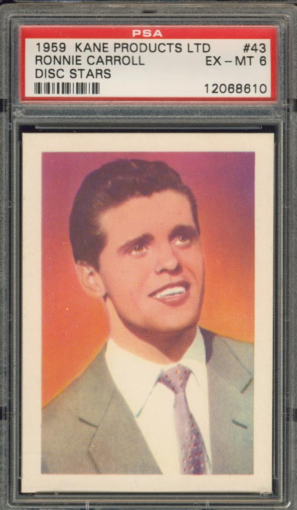 1959 KANE PRODUCTS #43 RONNIE CARROLL PSA 6 EX-MT   #*