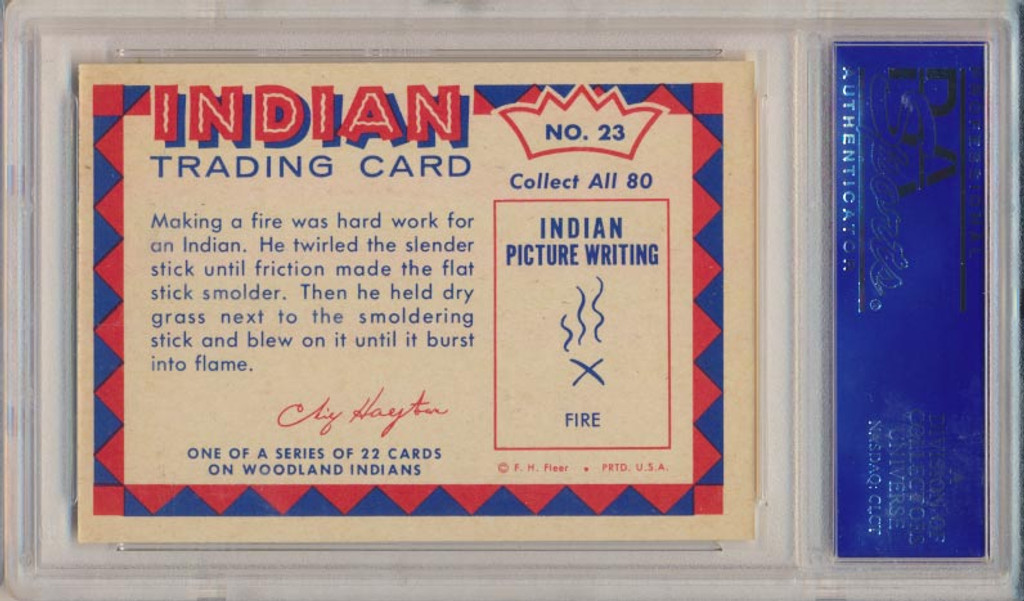 1959 INDIAN'S #23 INDIAN MAKING A FIRE  PSA 7 NM  " #*