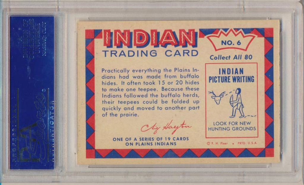 1959 INDIAN'S #6 PLAINS INDIANS  PSA 8 NM-MT   #*