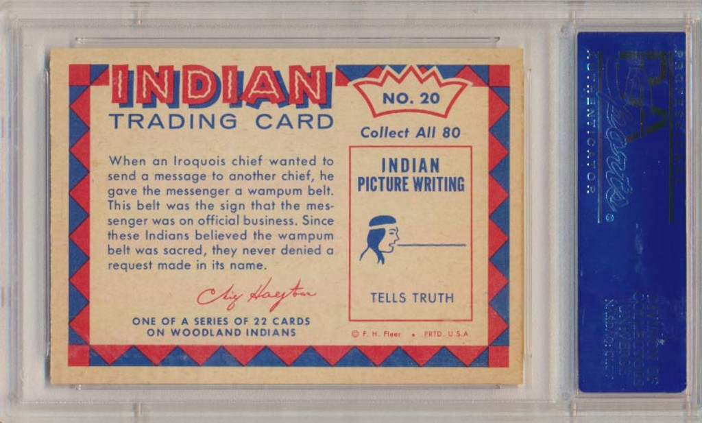 1959 INDIAN'S #20 WAMPUM BELF  PSA 8 NM-MT   #*