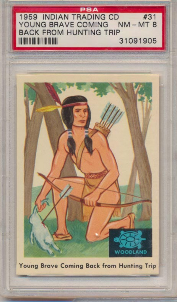 1959 INDIAN'S #31 YOUNG BRAVE COMING  PSA 8 NM-MT   #*