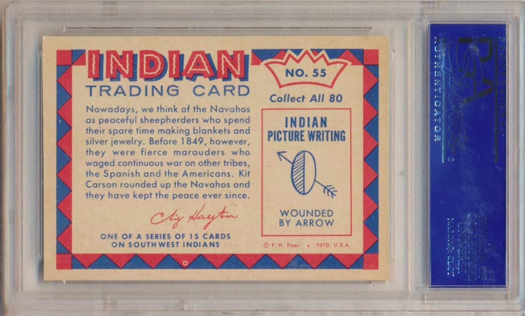 1959 INDIAN'S #55 NAVAHO WARRIOR  PSA 8 NM-MT   #*