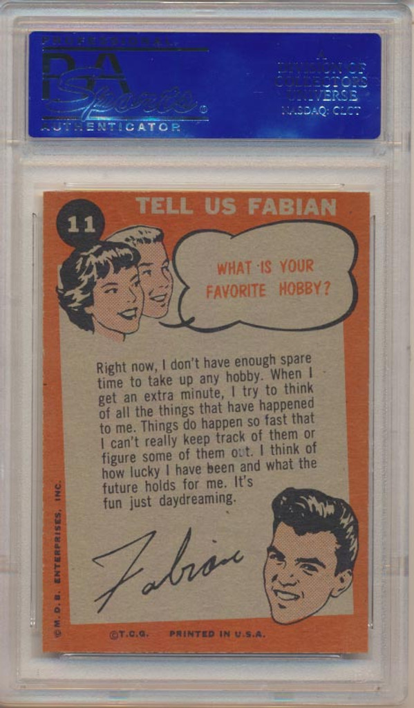 1959 Fabian #11 Fabian At Play PSA 8 NM-MT  #*