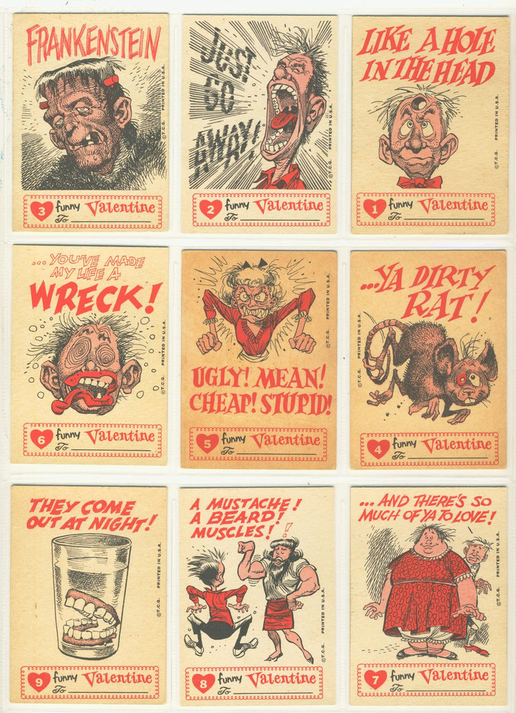 1959 Topps Funny Valentines Series 1 Set 66 Low Grade   #*