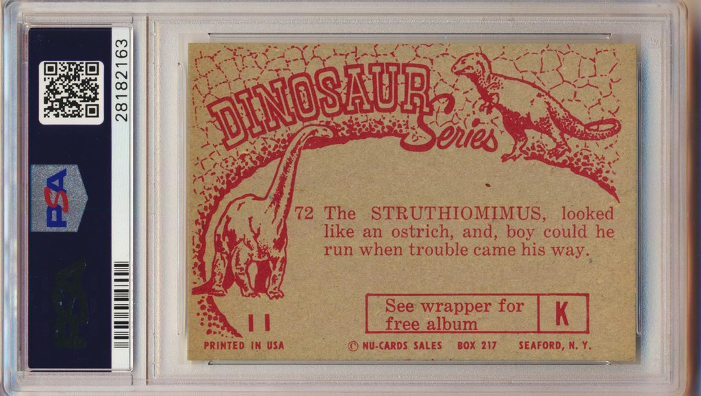 1961 Dinosaur Series #72 Struthiomimus  PSA 8 NM-MT  #*