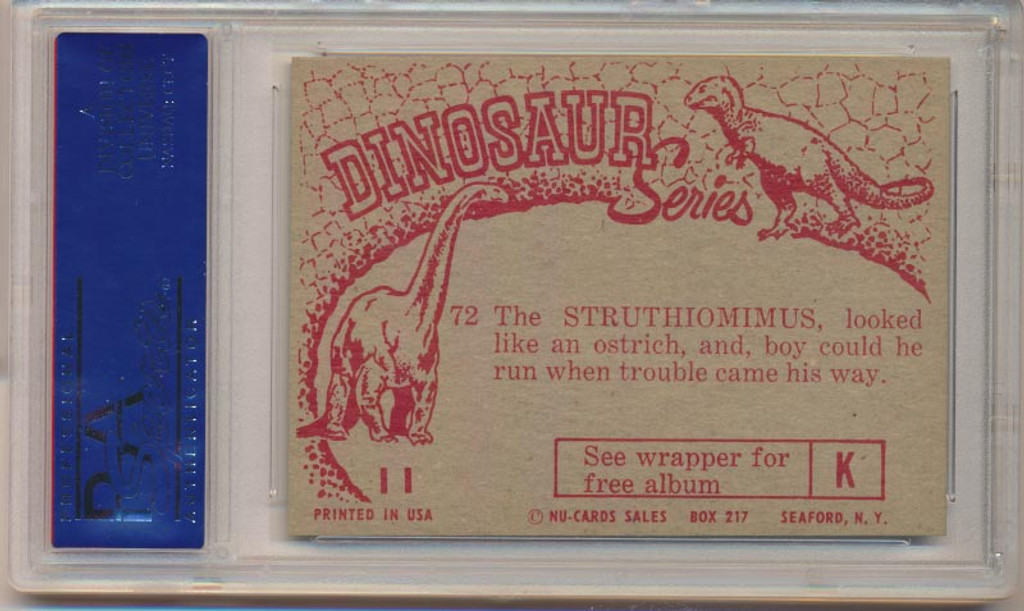 1961 Dinosaur Series #72 Struthiomimus PSA 8 NM-MT  #*