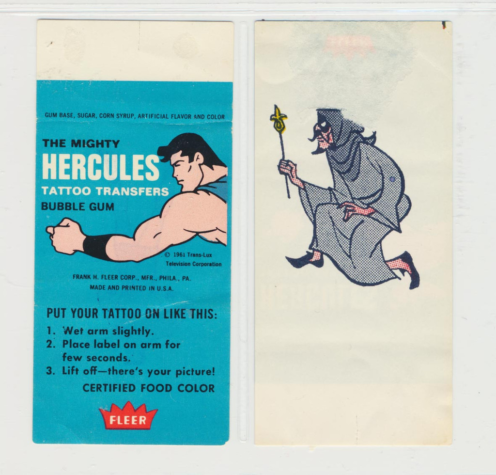 1960's Fleer The Mighty Hercules Tattoo Transfer Kneeling Man In Robe  #*sku6053