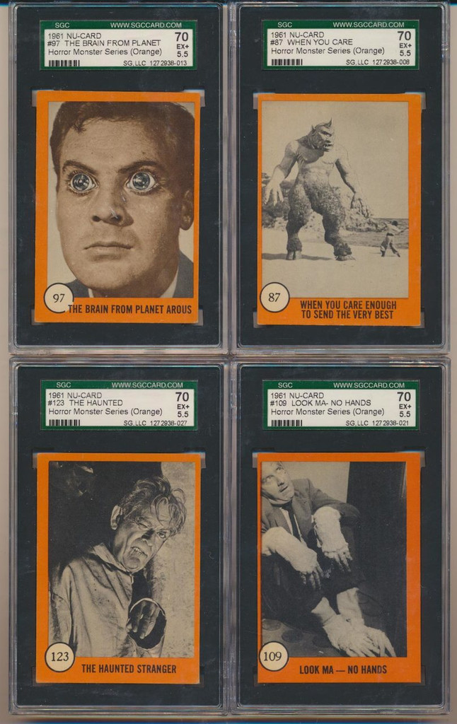 1961 Nu-Cards Horror Monster Series Orange Set 80 SGC Graded GPA 77.38  #*