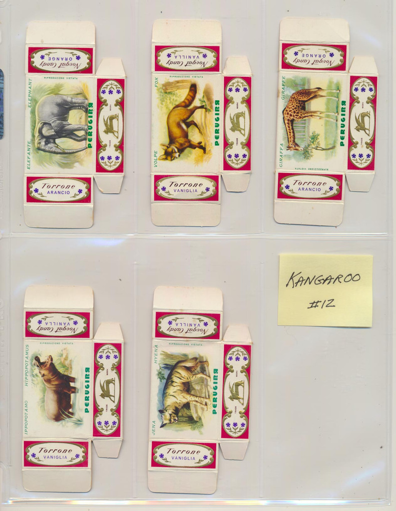 1960s R726-2 Torrone Package Designs "Animals" High Grade Near Set (23/25)  #*
