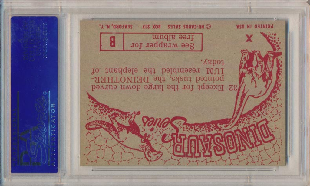 1961 Dinosaur Series #32 Deinotherium  PSA 8 NM-MT   #*