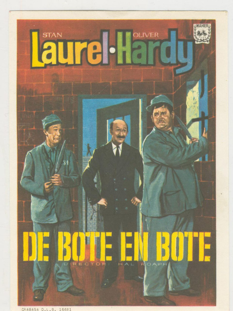 1960s Film Poster Laurel & Hardy (Spain) Ex-Mt  #*