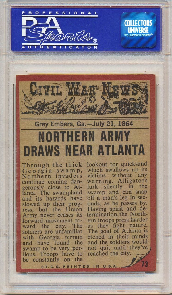 1962 Civil War News #73  Through The Swamp  PSA 7 (ST) NM   #*sku6218