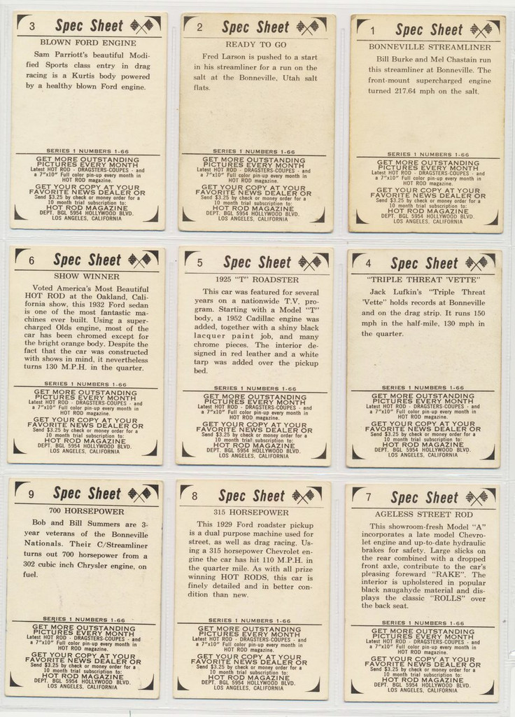 1965 Donruss Spec Sheet Autos Set 66 Mid Grade Set   #*