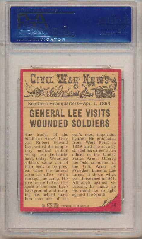 1965 A.B.C. CIVIL WAR NEWS #38 GENERAL GRANT...PSA 8 NM-MT   #*sku22617