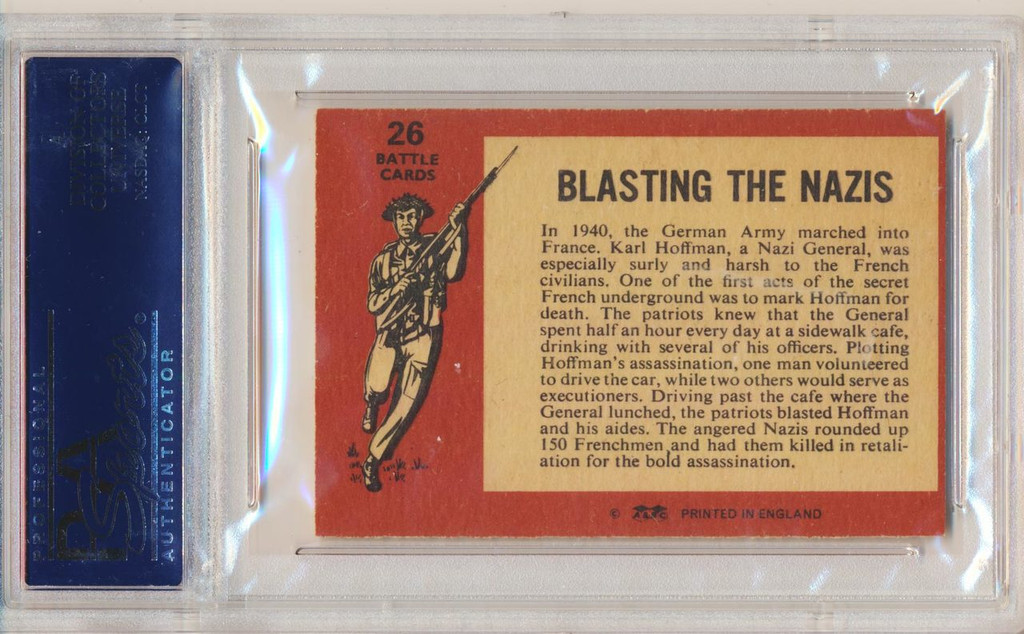 1965 A.B.C. BATTLE CARDS #26 BLASTING THE NAZIS PSA 8 NM-MT  #*