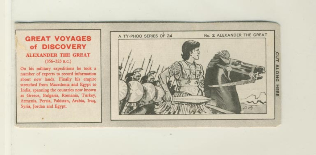 1966 Typhoo Tea United Kingdon Alexander The Great #2 Great Voyages Of Discovery  #*