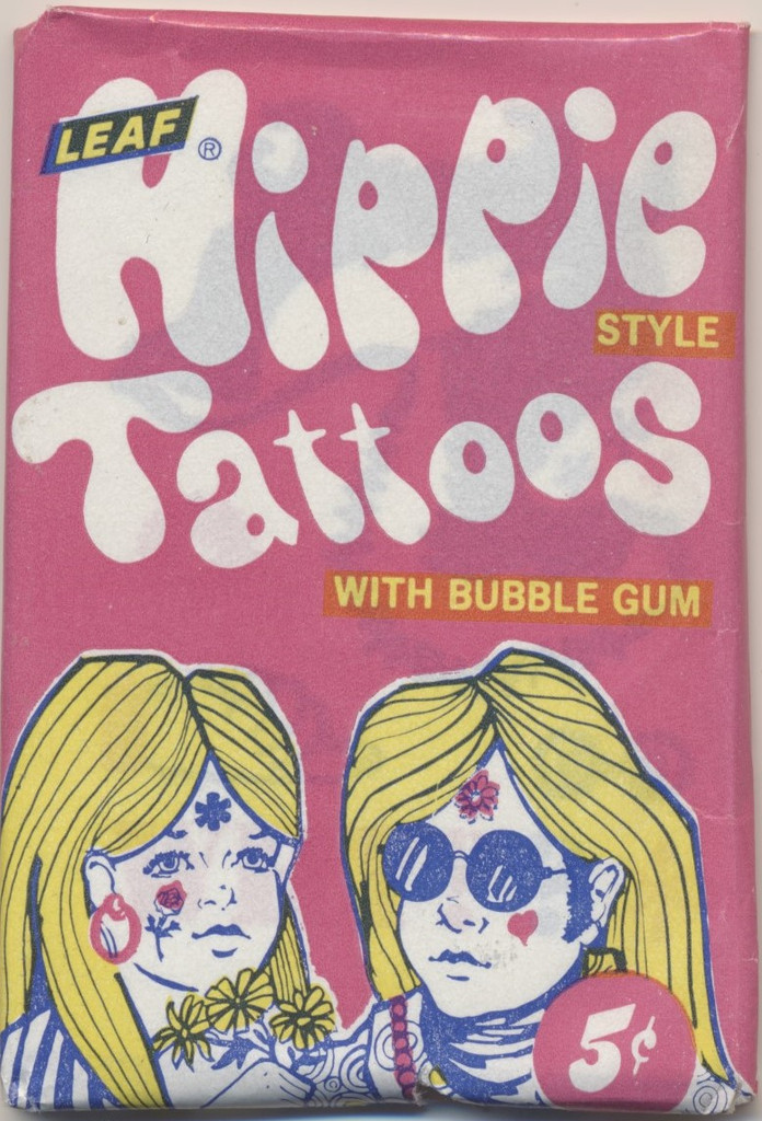 1967 Leaf Hippie Style Tattoos 5 Cents Unopened 1 Wax Pack   #*