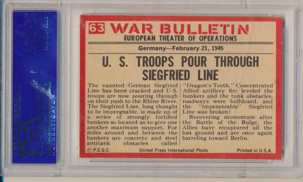 1965 WAR BULLETIN #63 THE DRAGON'S TEETH PSA 8 NM-MT   #*