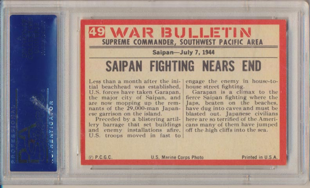 1965 WAR BULLETIN #49 FLUSH THEM OUT! PSA 7 NM   #*