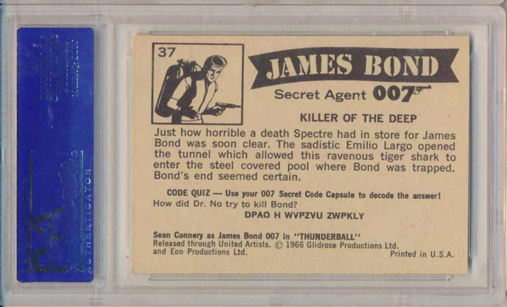 1966 JAMES BOND TB #37 KILLER OF THE DEEP...PSA 6 EX-MT   #*