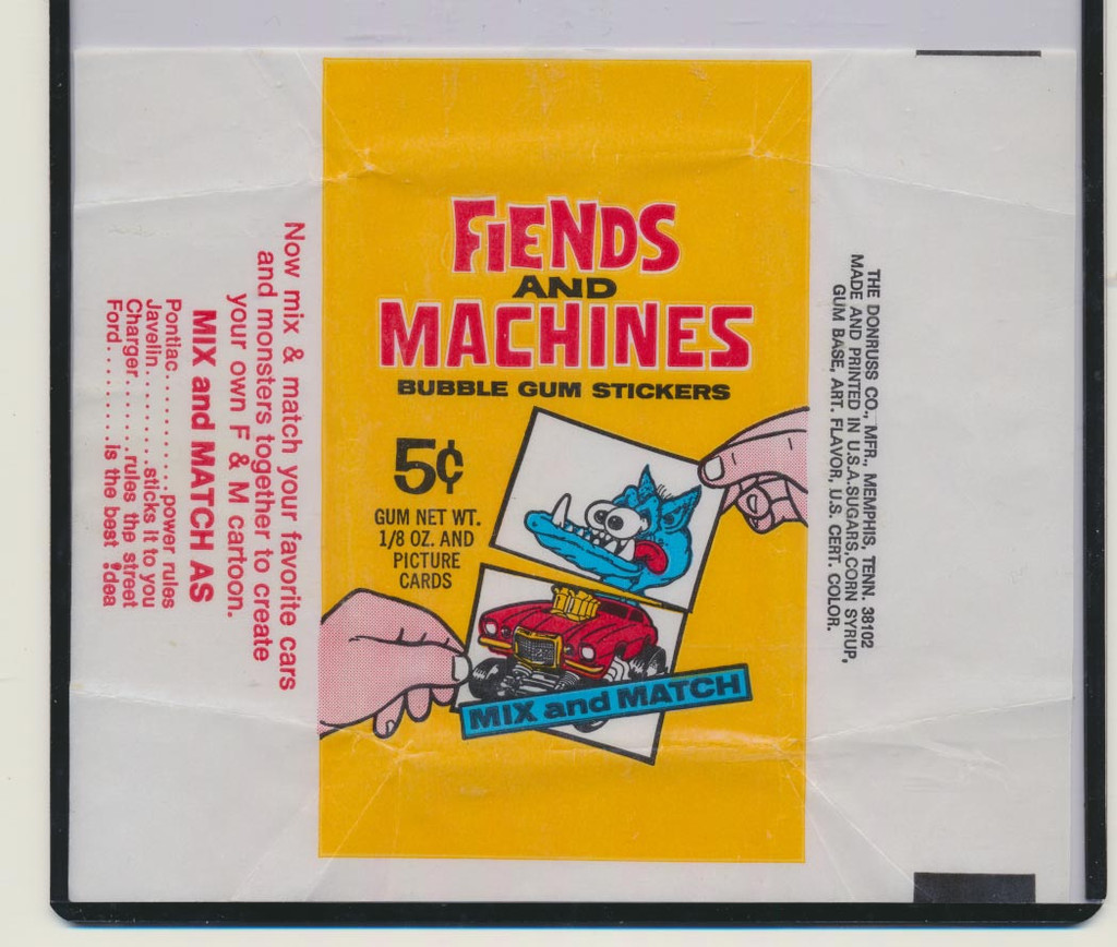 1970 Donruss Fiends and Machines 5 Cent Wrapper  #*sku6724