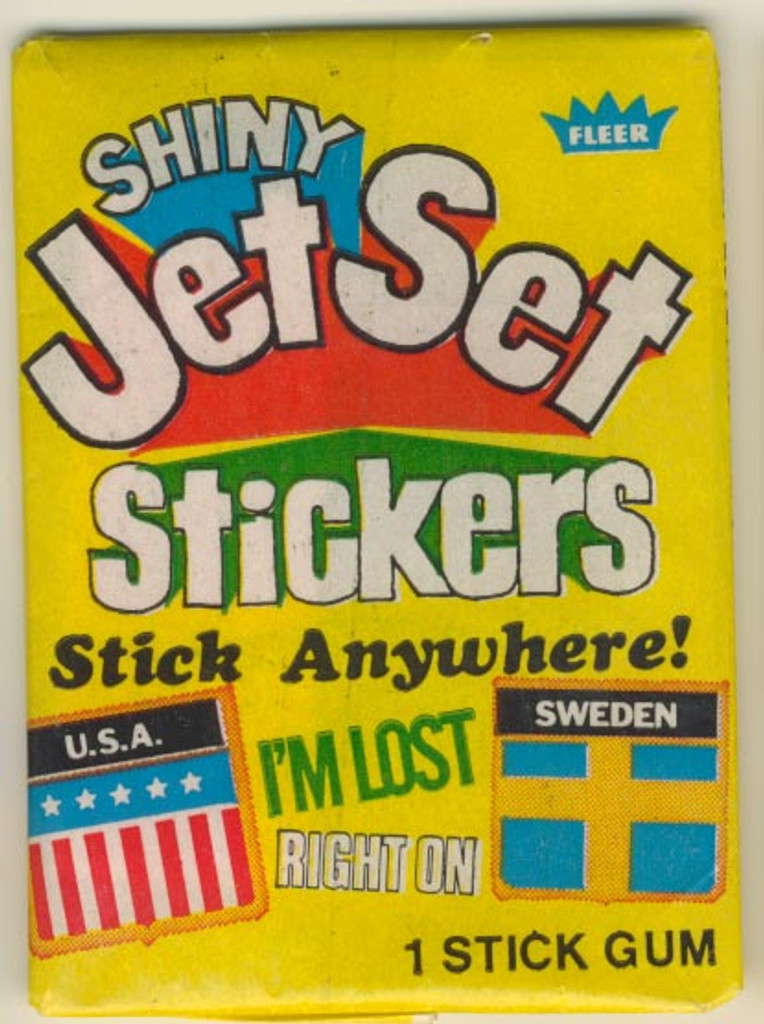 1970'S Fleer Jets Set Stickers Wax Pack  #*